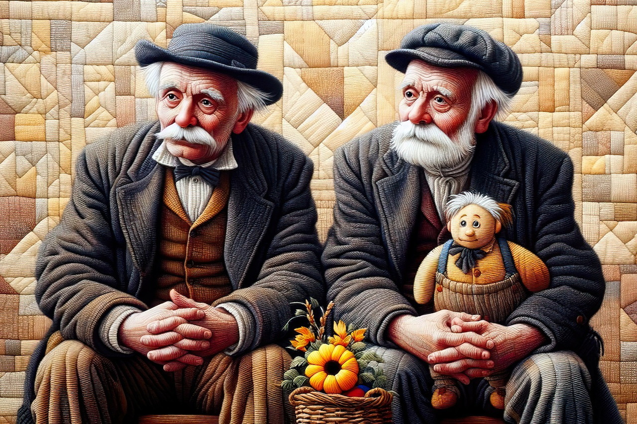 Ghép hình tranh nghệ thuật 2 ông già