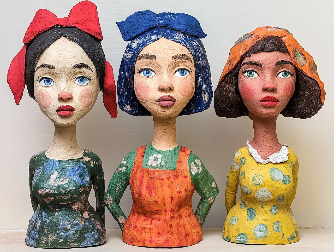 Xếp hình những cô gái trẻ - giấy bồi