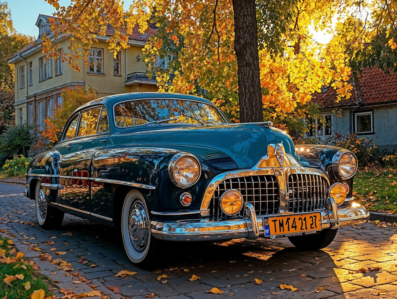 Ghép hình phong cảnh mua thu lá vàng cổ điển