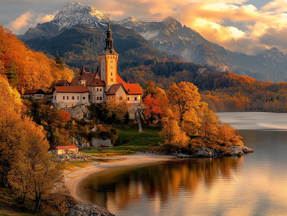 Ghép hình mùa thu ở Bled
