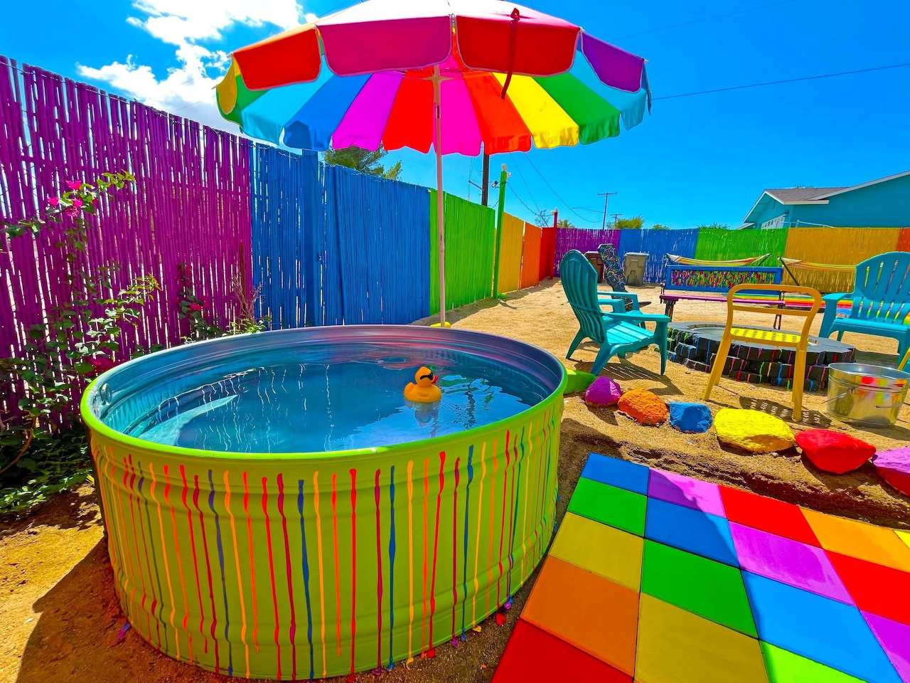 Rainbow House Backyard
