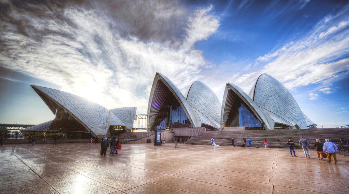 Ghép hình lối vào bên ngoài Nhà hát Opera Sydney Úc