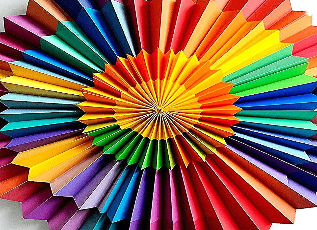 Ghép hình nghệ thuật trừu tượng màu sắc cầu vồng xoáy